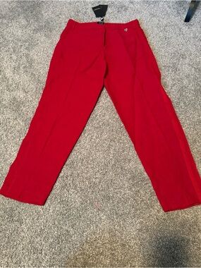 Twin-Set Red High-Waist Trousers